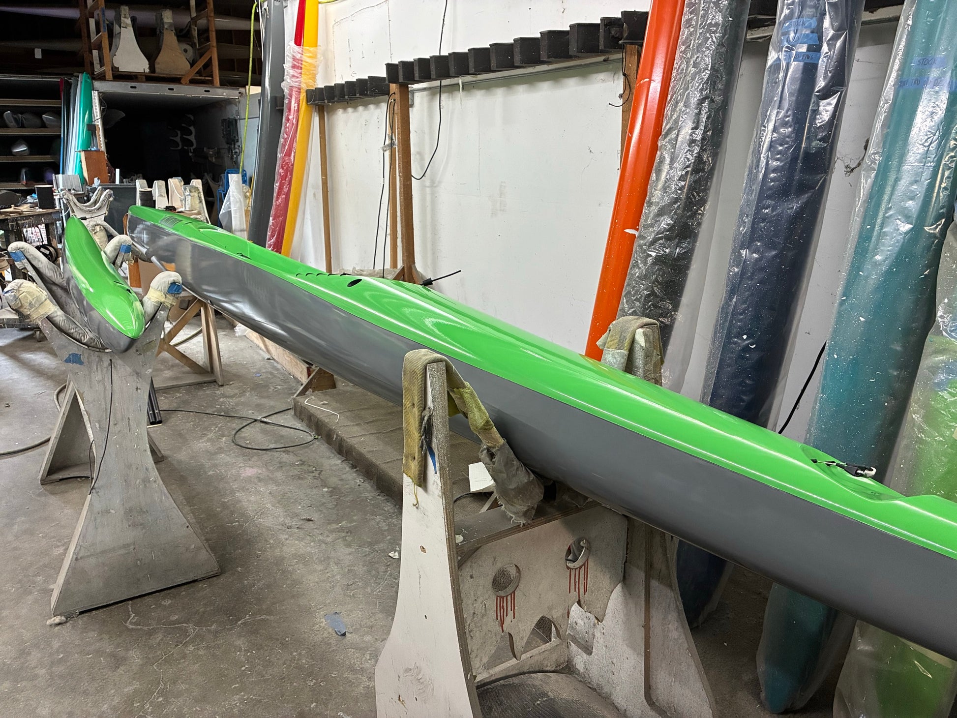 Noio OC1 custom green deck with team grey hull, port profile